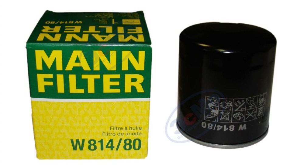 Фильтр масляный (MANN) W 814/80 Honda Civic, Accord, Hyundai, Opel