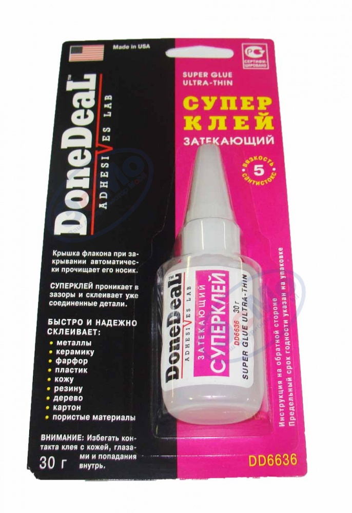 Клей супер 30мл (Done Deal) DD6636 затекающий